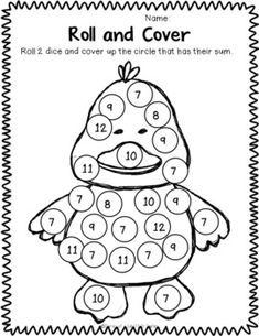 Bunny Roll Spring Dice Math Activities