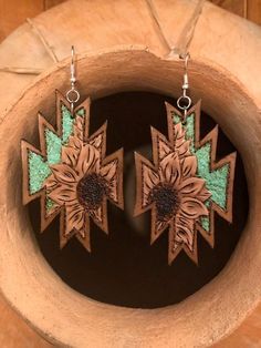 Black Sunflower Earrings Genuine Leather Earrings Leather Etsy Leather Earrings Leather Tears Sunflower Earrings