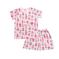 OllCHAENGi Toddler Kids Boys Girls Cotton Pajama Set Short Sleeve 2T-13Y Cactus