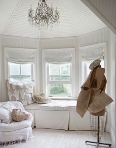 Bay Window With Seat bay window seat with pillows, panels and chair slipcover | window Bay Window With Seat bay window seat with pillows, panels and chair slipcover | window