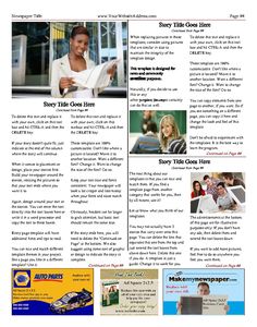 23 best personal general newspaper templates images on pinterest