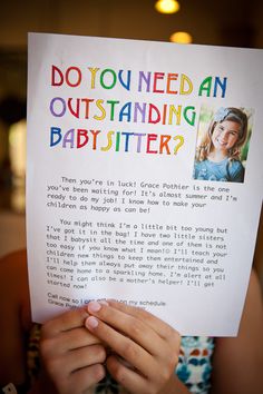 babysitting flyer using mds baby sitting pinterest babysitting flyers to give neighbors