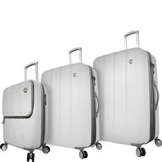 The Set of Classic Silver Mezza Tasca 3 Piece Hardside Spinner Luggage Set
