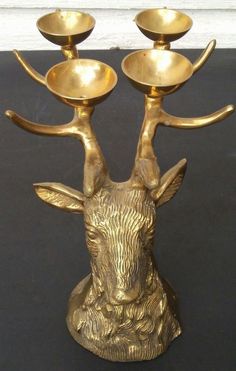 388 Best Stag Candle Holders Vases Images In 2018 Br Deer Head Candelabra Stag Candle Oil Holder Vintage Antique Cabin Lodge