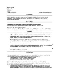 36 best best finance resume templates samples images on pinterest
