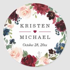 Personalised Stickers Handmade by Labels Various sizes ANY NAME Red Flower 5