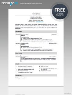 free resumes templates