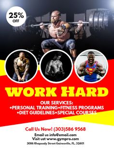 gym advertisement poster flyer social media graphic design template gym flyers templates red blue