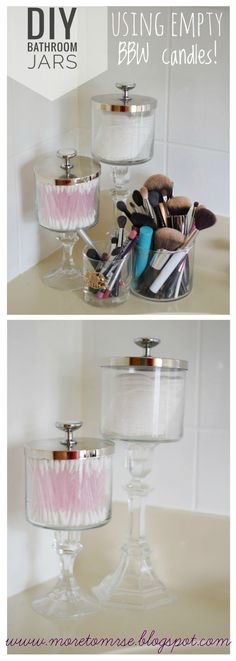 Reuse Old Gl Jars For Bathroom Organization Machen Sie Einige Diy Apotheker Gläser Für Ihr Badezimmer Aus Leeren Bath And Body Works