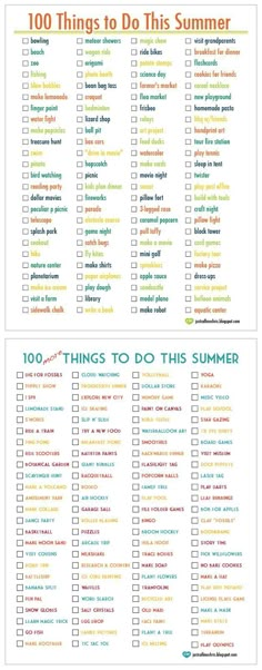 100 Things To Do This Summer... 100 More Things To Do This Summer. Great Ideas... Create Your Own List. #SummerBucketList Summer Fun, Fun Things To Do, Break Time, Fun Activities, 100 Things To Do