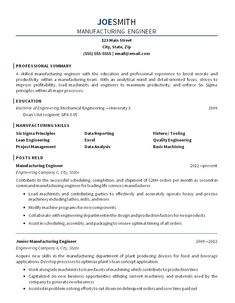 mechanical engineering resume templates