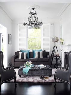 Black And White Living Room With Teal house of turquoise: lulu designs | lovely living rooms | pinterest Black And White Living Room With Teal house of turquoise: lulu designs | lovely living rooms | pinterest