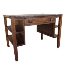 Antique Mission Oak Arts And Crafts Library Desk With Side Shelves Antique Mission Oak Desk