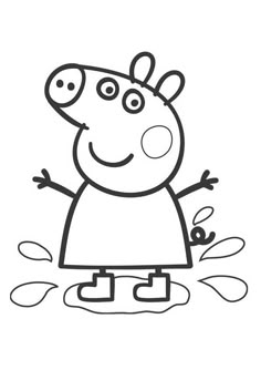 Peppa Pig Template For Birthday Cake Ideas Peppa Pig Splashes Coloring Page