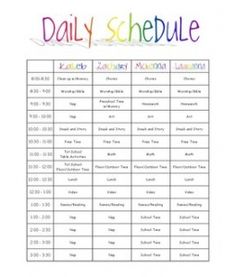 sample schedule for 5 year old detailed organized schedules