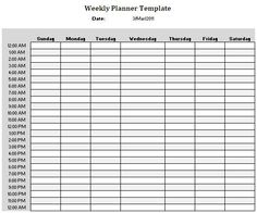 weekly hour schedule