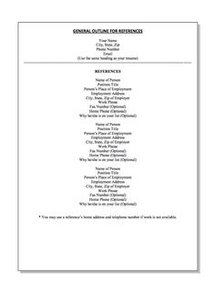 references template for resume