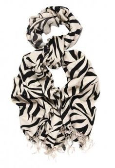 AFRICAN ZEBRA GREY ANIMAL PRINT SCARF ZEBRAS PRESENT GIFT CHRISTMAS