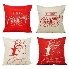 BPFY 4 Pack Christmas Decorations Home Decor Merry Christmas Pillow
