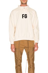 Logo Appliqued Loopback Cotton Jersey Mock Neck Sweatshirt In 107 Logo Appliqued Loopback Cotton Jersey Mock Neck Sweatshirt In 107