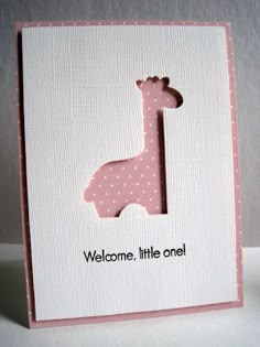New Baby Card Handmade Card Free Personalisation Personalised Giraffe New Baby Girl Card Hello Baby Girl New Baby Girl Card