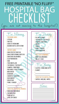 90 best hospital bag checklist images on pinterest in 2018