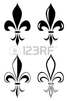 A Fleur de lys tatouage tribal ensemble Banque d\u0027images