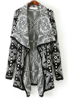 Women Ethnic Print Coat Loose Cardigan Fashion Scarf Jacket Flowy Geometry Print Sleeveless Blouse