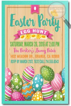 9 best easter party invitations images on pinterest easter