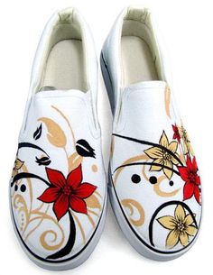 Customized Poppy Flower New Sneaker Canvas Kids Shoes
