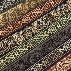 10 Yds AWESOME JACQUARD RIBBON 5//8/" wide BLACK// TAN//BRONZE nice trim