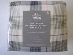 85 jc penney home 100 cotton full flannel sheet set blue plaid jc penneys flannel sheets
