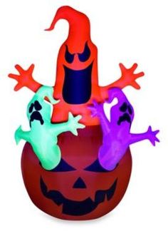 4 FT Tall Air Blown Inflatable Yard Decoration Colorful Birthday Cupcake Candle