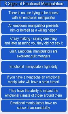 Dealing with an emotional manipulator