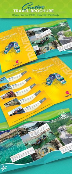 Cruise Travel Brochure Illustrator Template by @StockLayouts - travel brochure templates Cruise Travel Brochure Illustrator Template by @StockLayouts - travel brochure templates