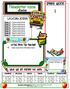 parents newsletter templates