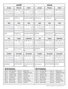two year calender