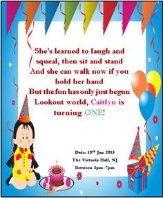 1st birthday card template