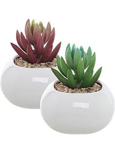 MyGift 21-Inch Artificial Aloe Plant in White Planter