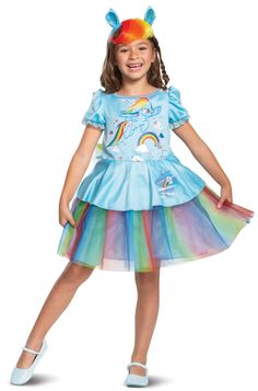 Girls Deluxe Pink Blue My Little Pony Book Day Week Fancy Dress Costume Outfit