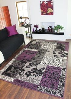 Area Rug Silver Purple 6x9 Modern 100 Hard Wearing Polyester Funky Purple Area Rugs Over 8 Unique Design Styles Take A Look