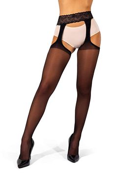 sofsy Lace Oberschenkel High Opaque Strumpfhosen Nylon Strumpfhosen Strümpfe Silikon Top 60 Den Hergestellt in Italien