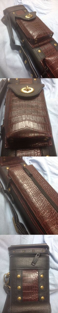 Vincitore 3 Butt 5 Shaft 3x5 Genuine Brown Croc Embossed Leather