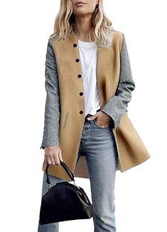 Orangeskycn Women Double Breasted Retro Blazer Jacket Overcoat