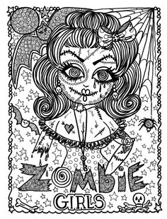 Adult Halloween Zombie Girl Coloring Pages Printable And Book To Print For Free Find More Online Kids Adults Of
