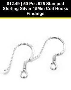 LOT OF 10 925 STERLING SILVER 15MM EARRING HOOKS