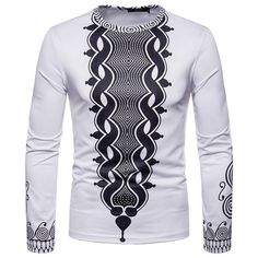 InterestPrint Boho Tribal Button Front Regular Fit Shirt for Men
