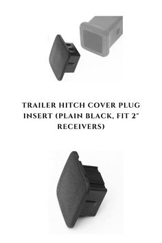 2/" Trailer Hitch Cover Plug Insert Plain Black, Fit 2/" Receivers
