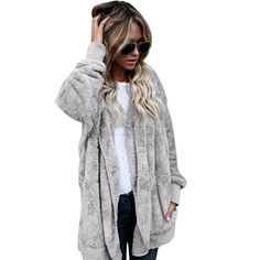 AOJIAN Women Jacket Long Sleeve Outwear Denim Belt Lapel Side Split Pocket Maxi Button Jean Coat