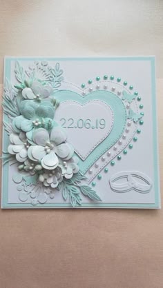PERSONALISED Handmade Engagement Card He put a ring on it TURQUOISE